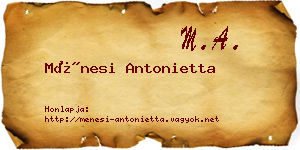 Ménesi Antonietta névjegykártya